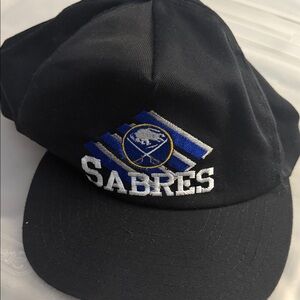 CCM Black and White Cap with Sabres Logo